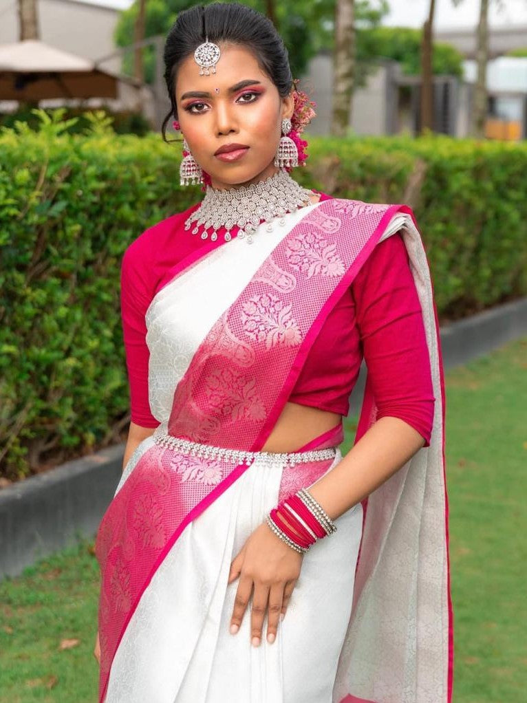 Semi Silk Kanjeevaram Elegant Design Saree