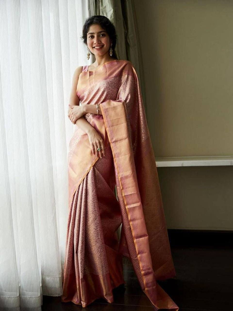 Semi Silk Kanjeevaram with zari and brocade work