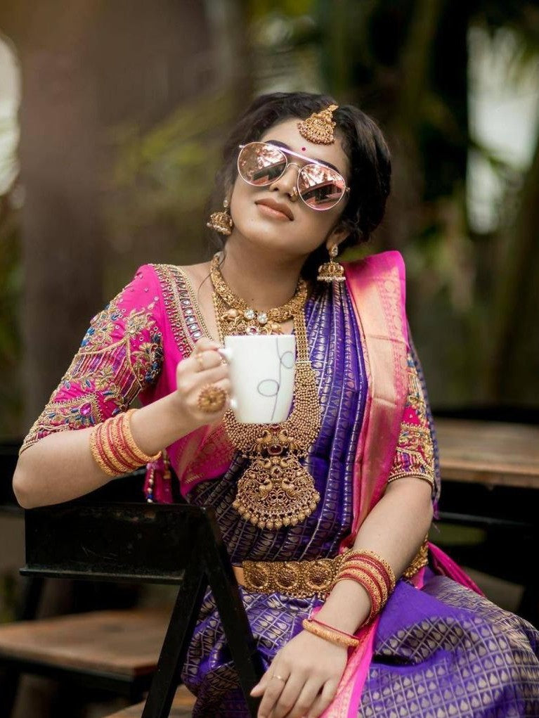 Semi Silk Kanjeevaram Elegant Design Saree