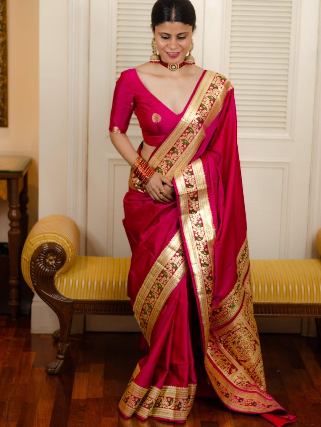 Semi Silk Kanjeevaram Elegant Design Saree