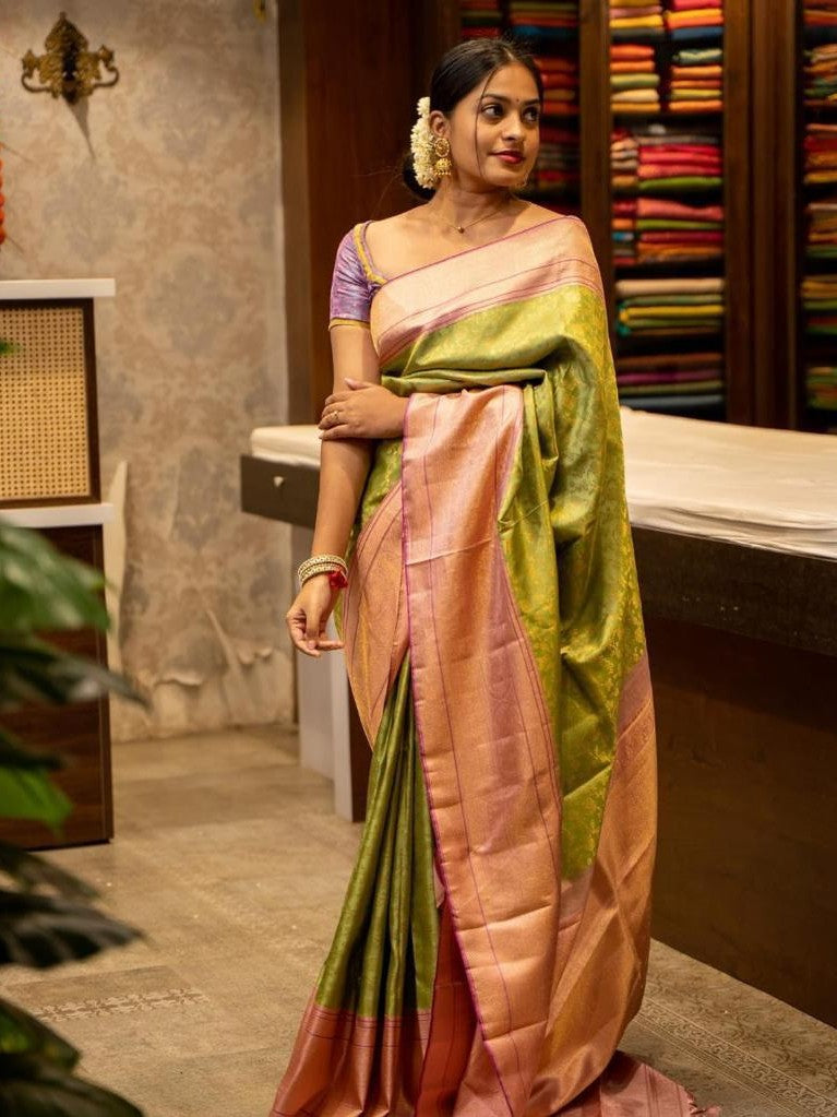 Semi Silk Kanjeevaram Elegant Design Saree