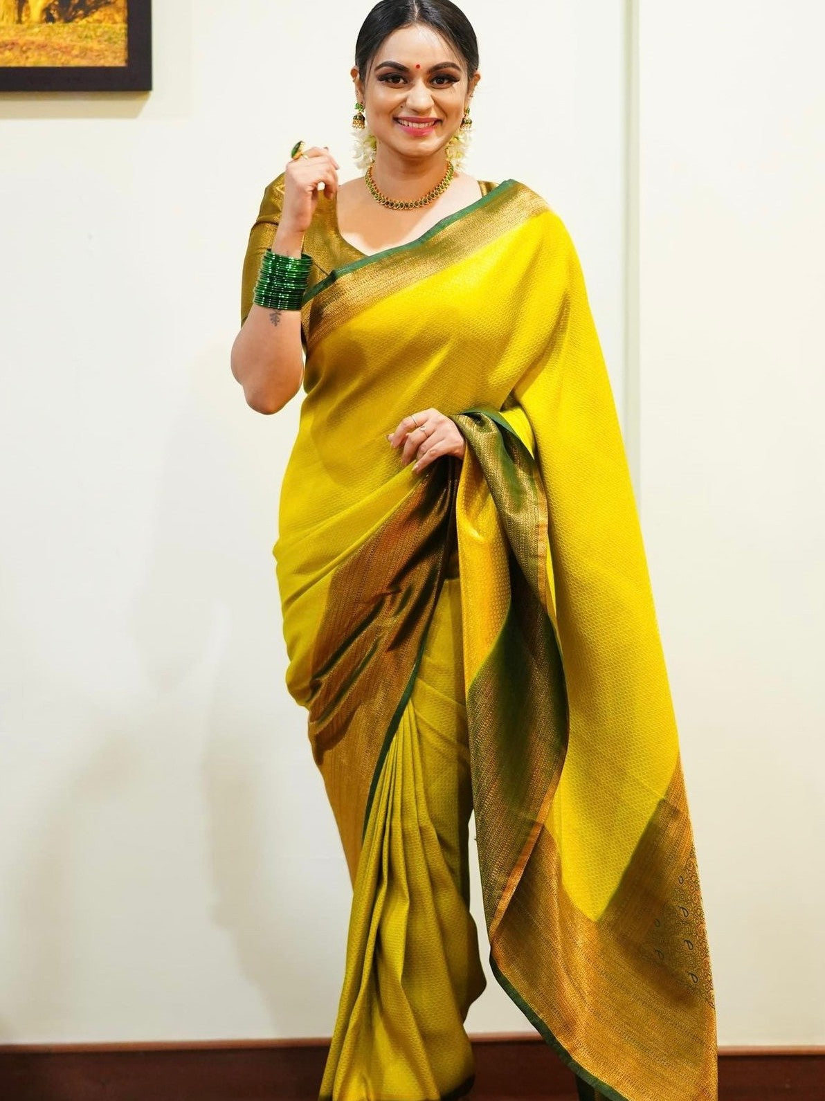Semi Silk Kanjeevaram Elegant Design Saree