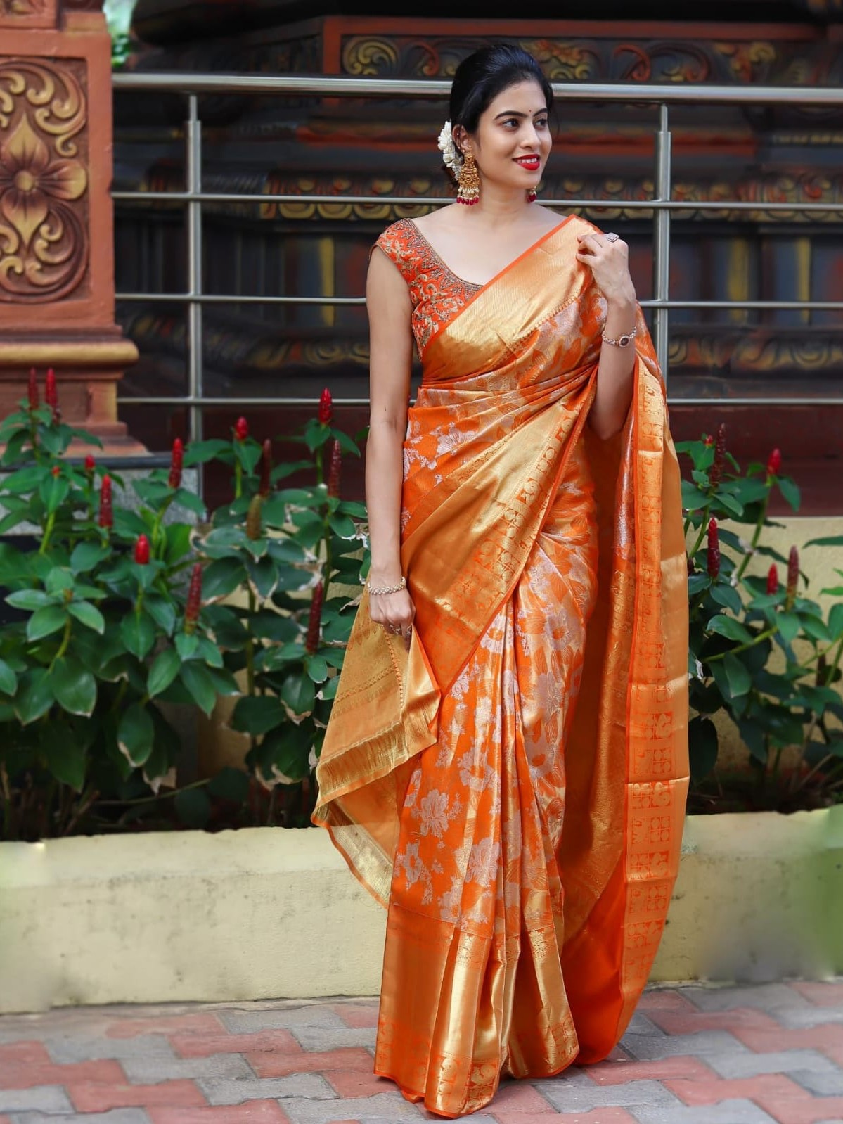 Semi Silk Kanjeevaram Elegant Design Saree