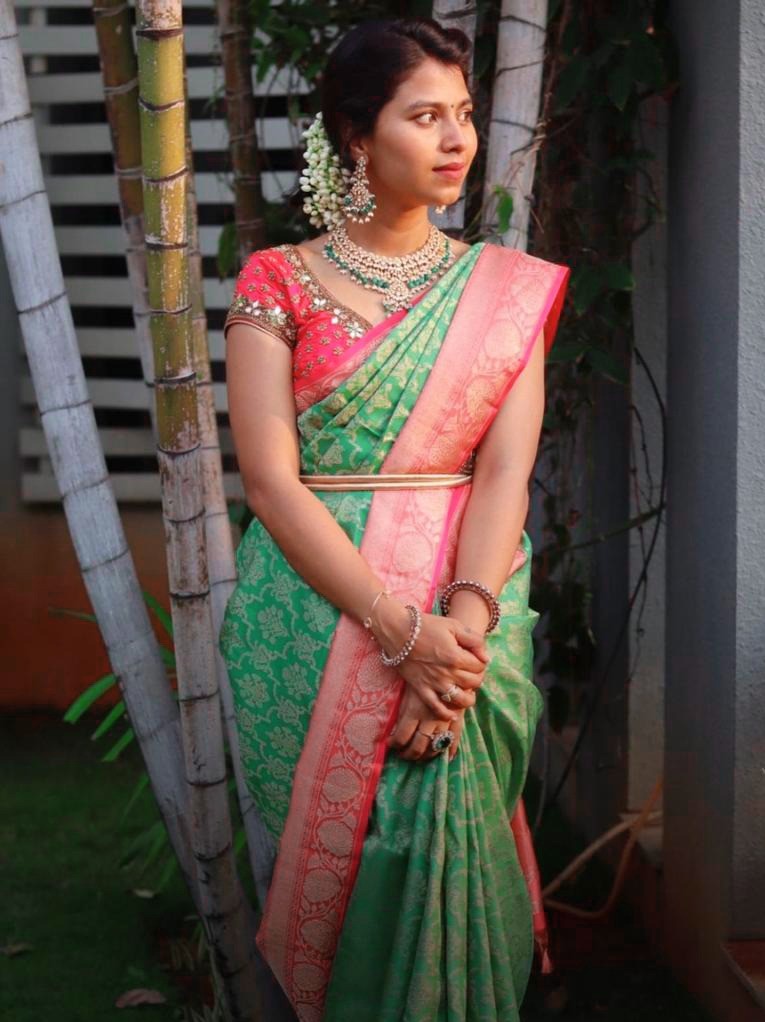 Semi Silk Kanjeevaram Elegant Design Saree