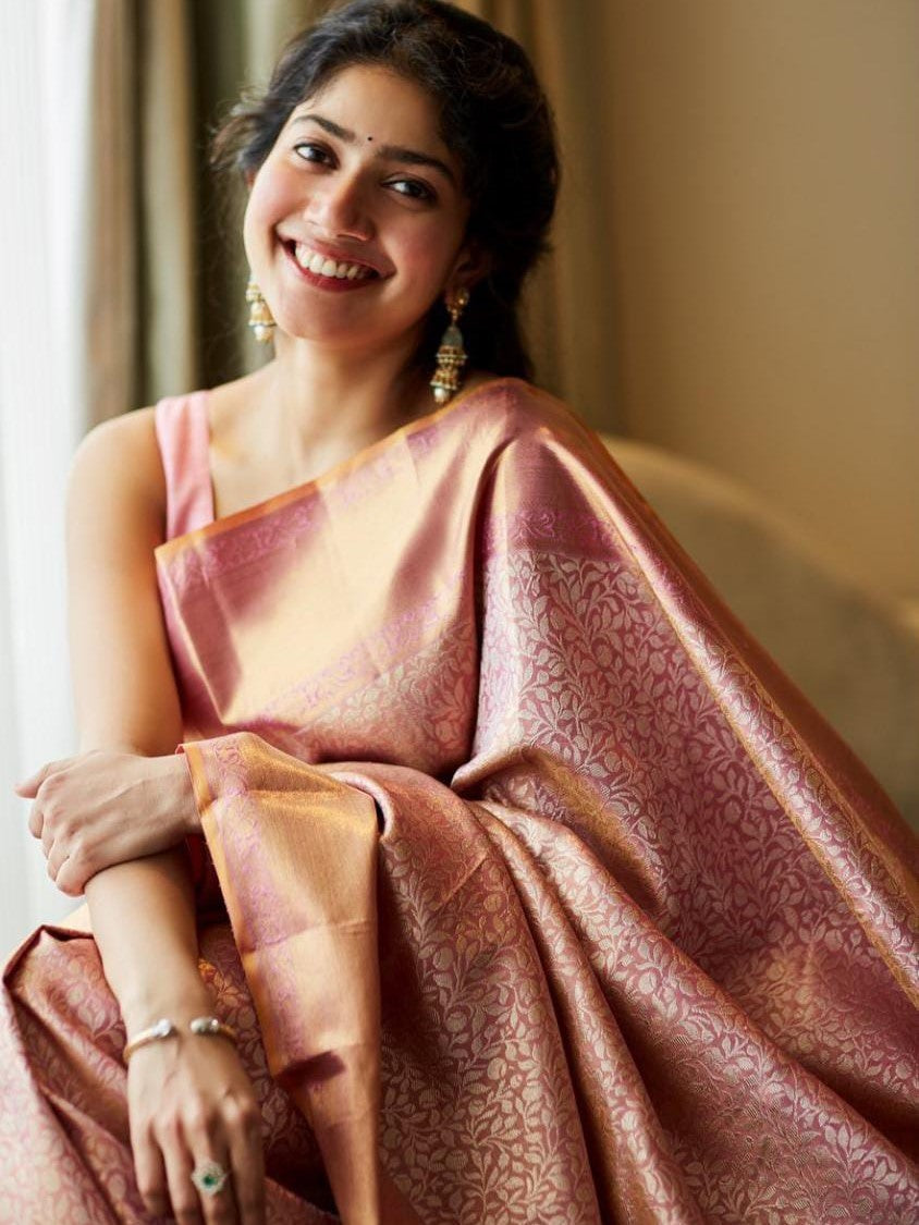 Semi Silk Kanjeevaram with zari and brocade work
