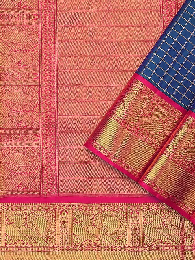 Semi Silk Kanjeevaram Saree in Checks