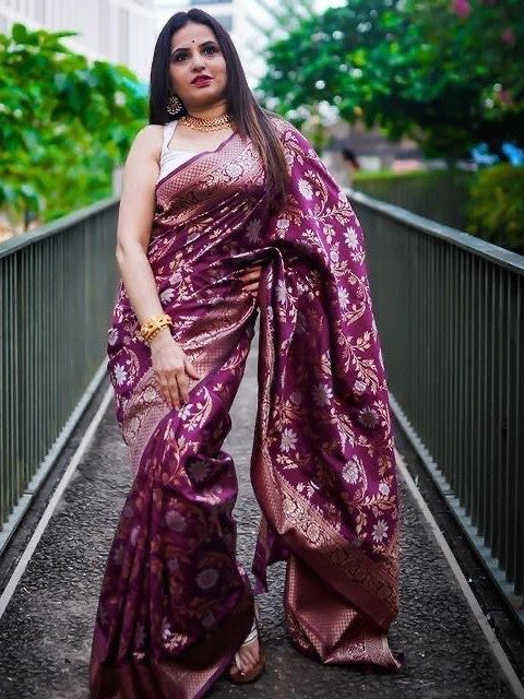 Semi Silk Kanjeevaram Elegant Design Saree