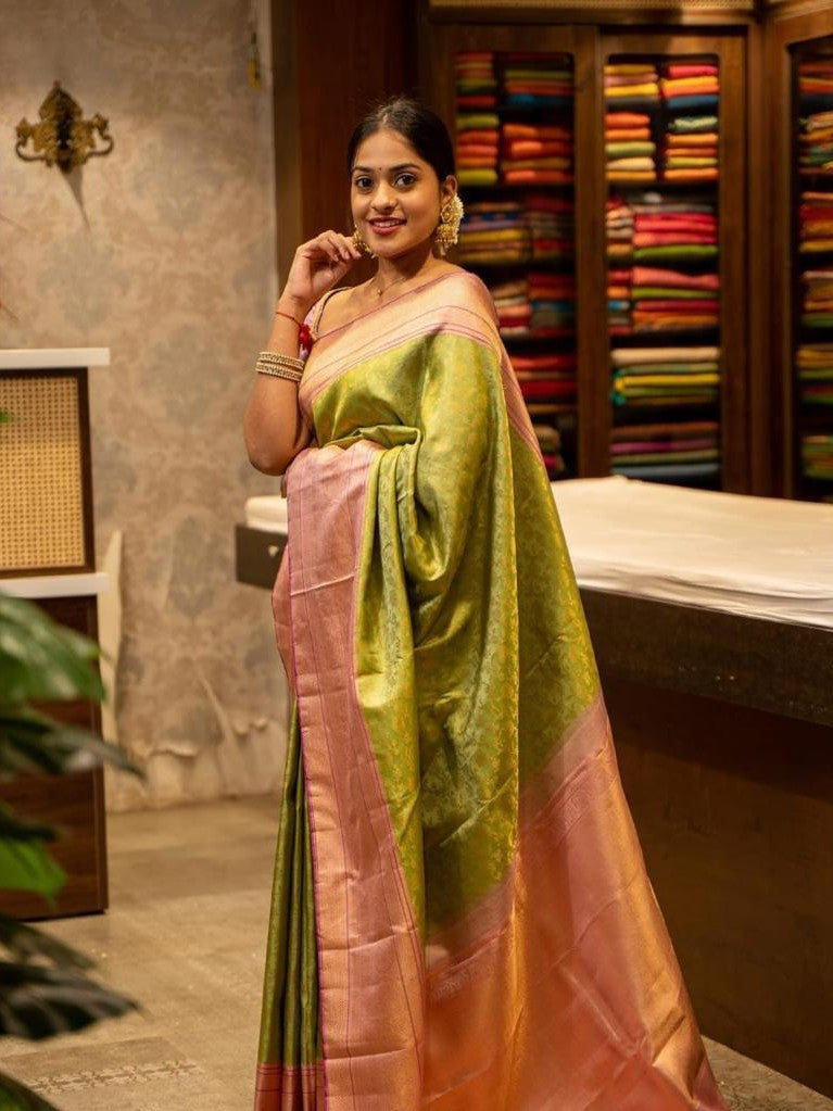 Semi Silk Kanjeevaram Elegant Design Saree