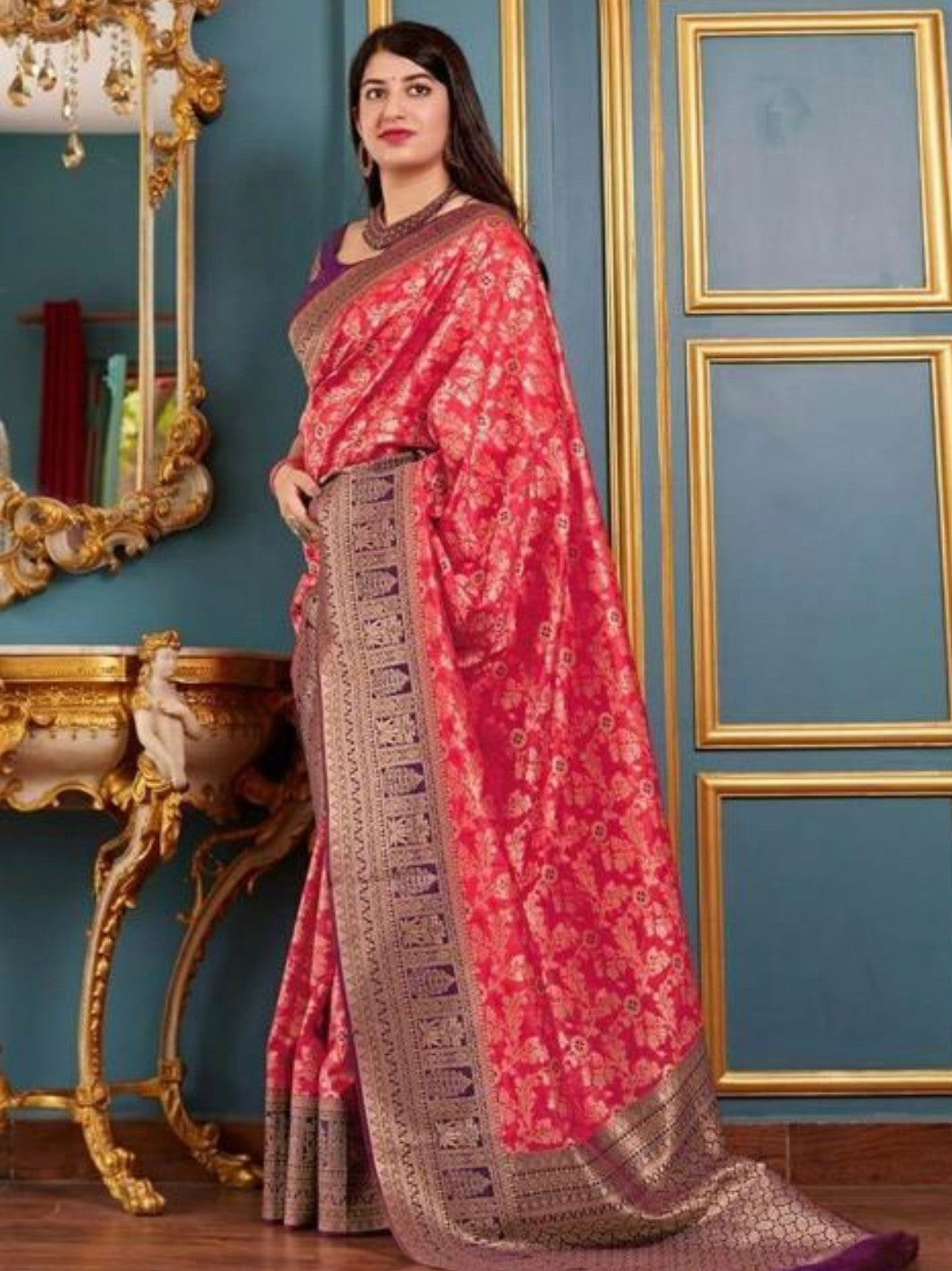 Semi Silk Kanjeevaram Elegant Design Saree