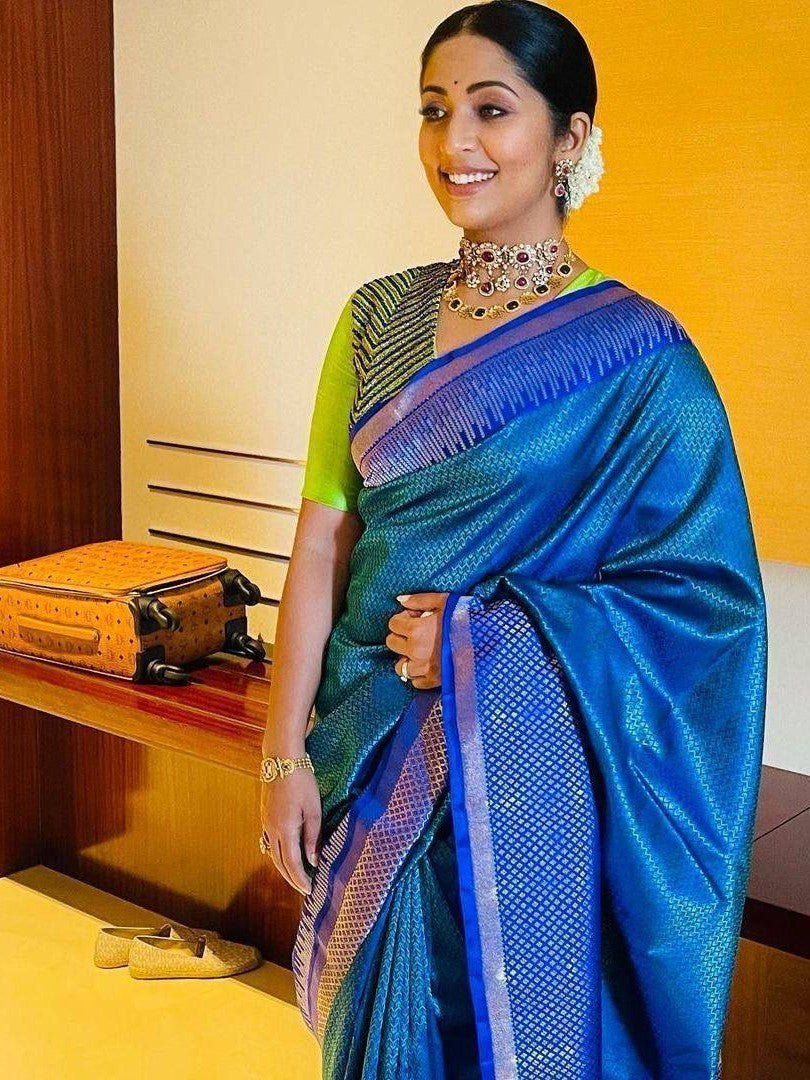 Semi Silk Kanjeevaram Elegant Design Saree