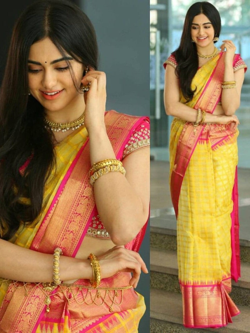 Semi Silk Kanjeevaram Elegant Design Saree