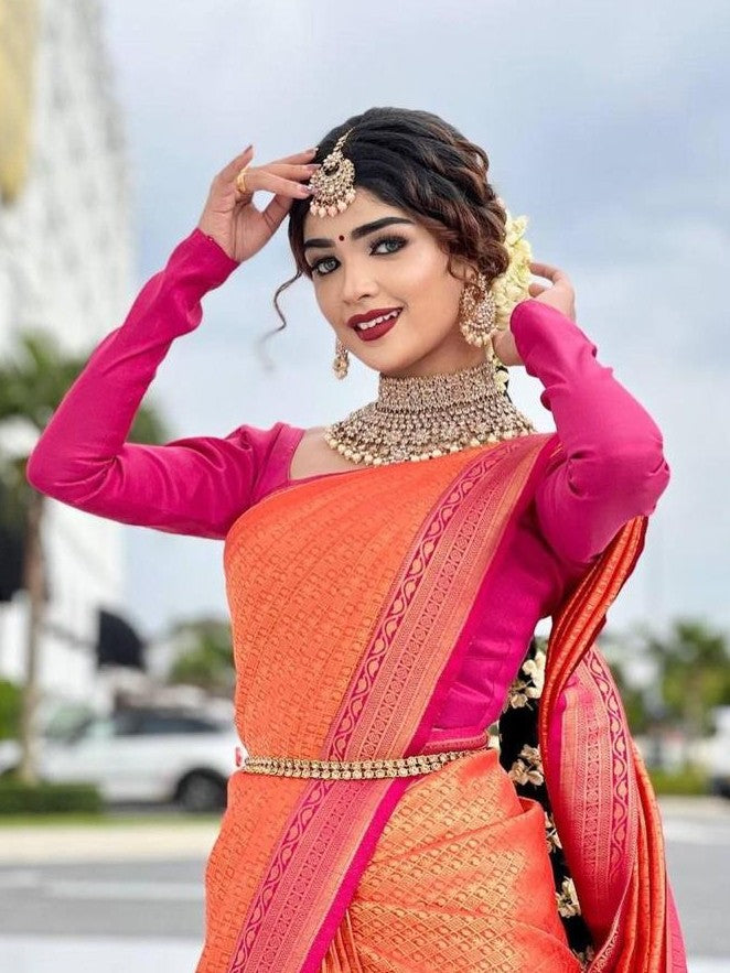 Semi Silk Kanjeevaram Elegant Design Saree