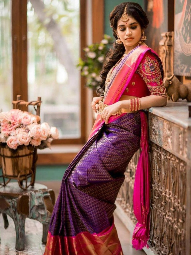 Semi Silk Kanjeevaram Elegant Design Saree
