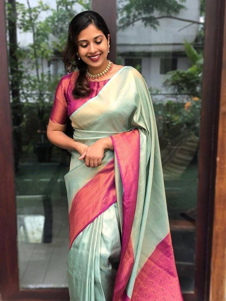 Semi Silk Kanjeevaram Elegant Design Saree
