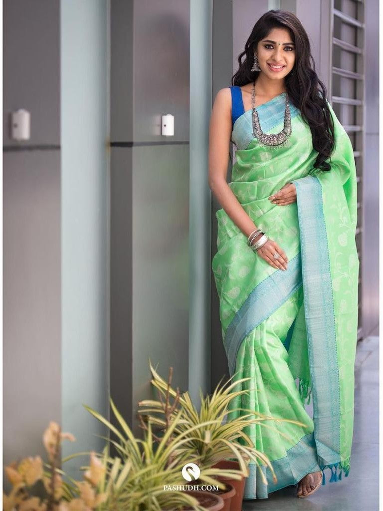 Semi Silk Kanjeevaram Elegant Design Saree