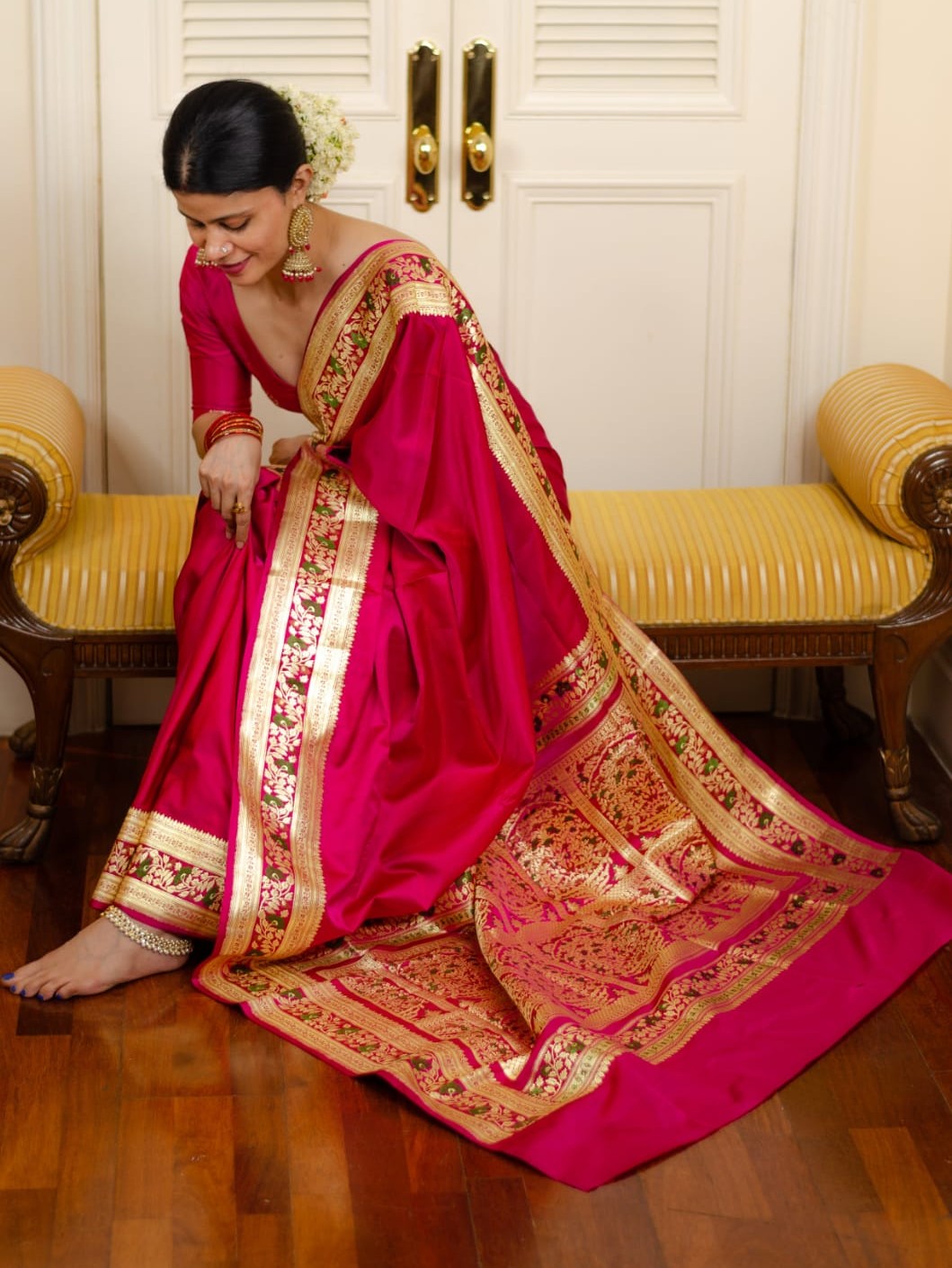 Semi Silk Kanjeevaram Elegant Design Saree