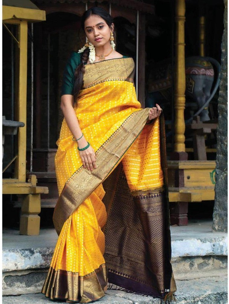 Semi Silk Kanjeevaram Elegant Design Saree