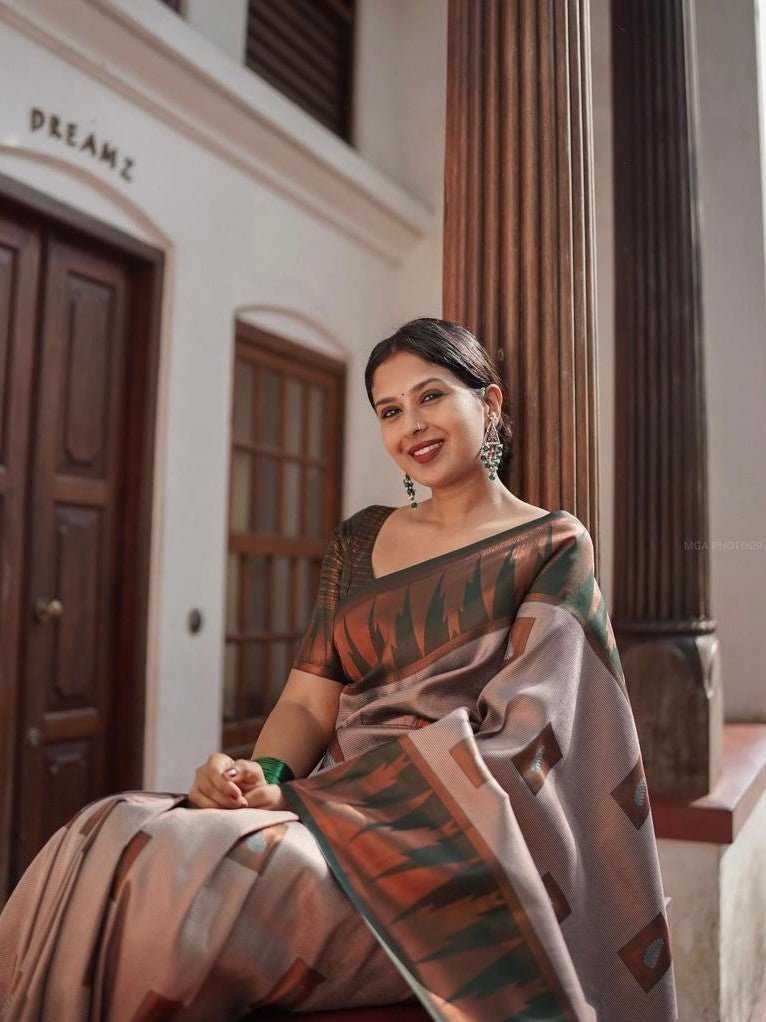 Semi Silk Kanjeevaram Elegant Design Saree