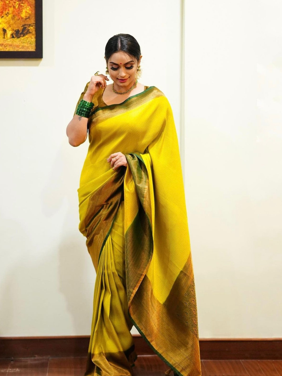 Semi Silk Kanjeevaram Elegant Design Saree