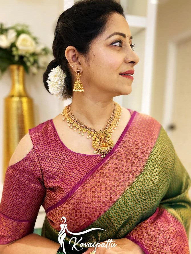 Semi Silk Kanjeevaram Elegant Design Saree