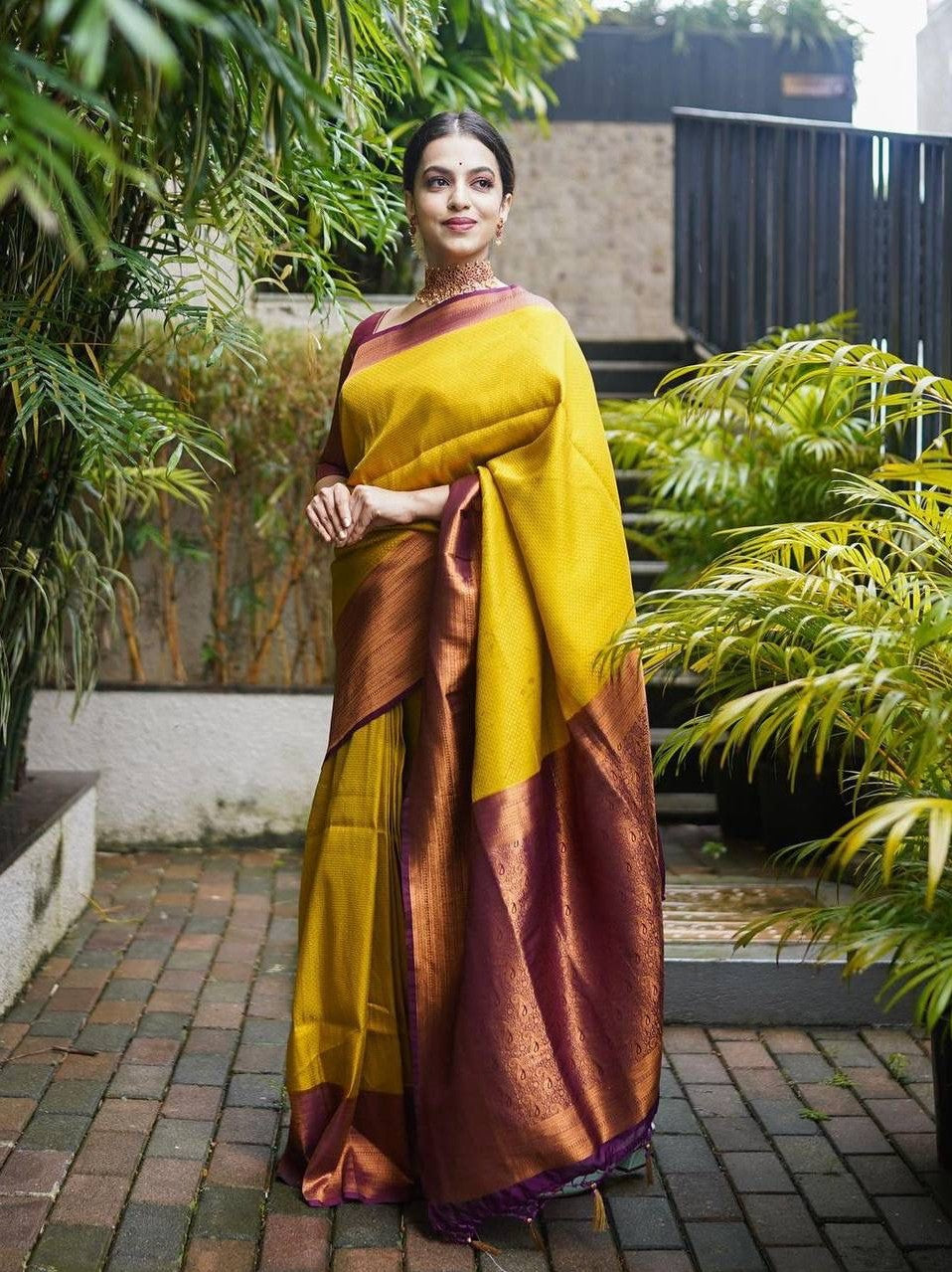 Semi Silk Kanjeevaram Elegant Design Saree