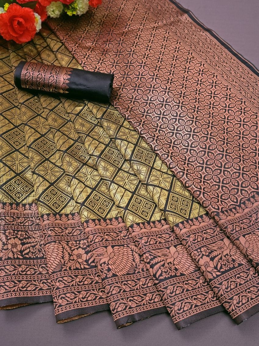 Semi Silk Kanjeevaram Elegant Design Saree
