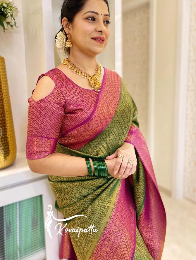 Semi Silk Kanjeevaram Elegant Design Saree