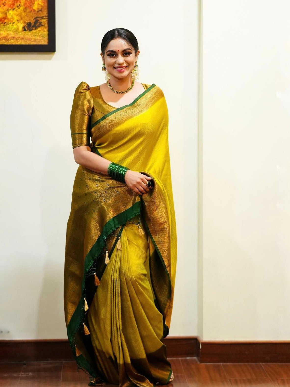 Semi Silk Kanjeevaram Elegant Design Saree