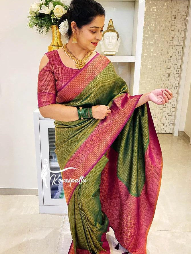 Semi Silk Kanjeevaram Elegant Design Saree