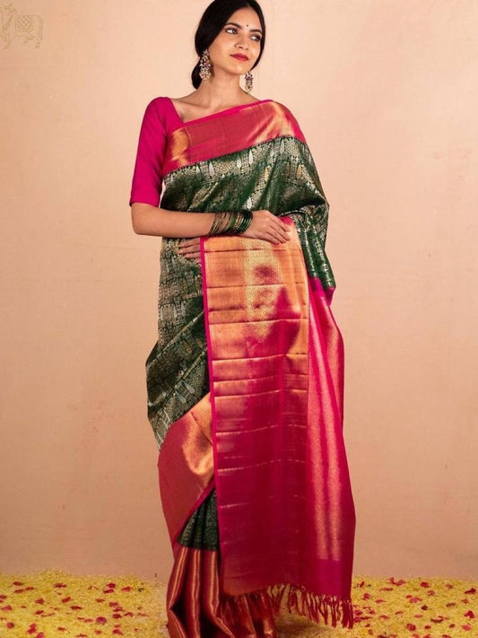 Semi Silk Kanjeevaram Elegant Design Saree