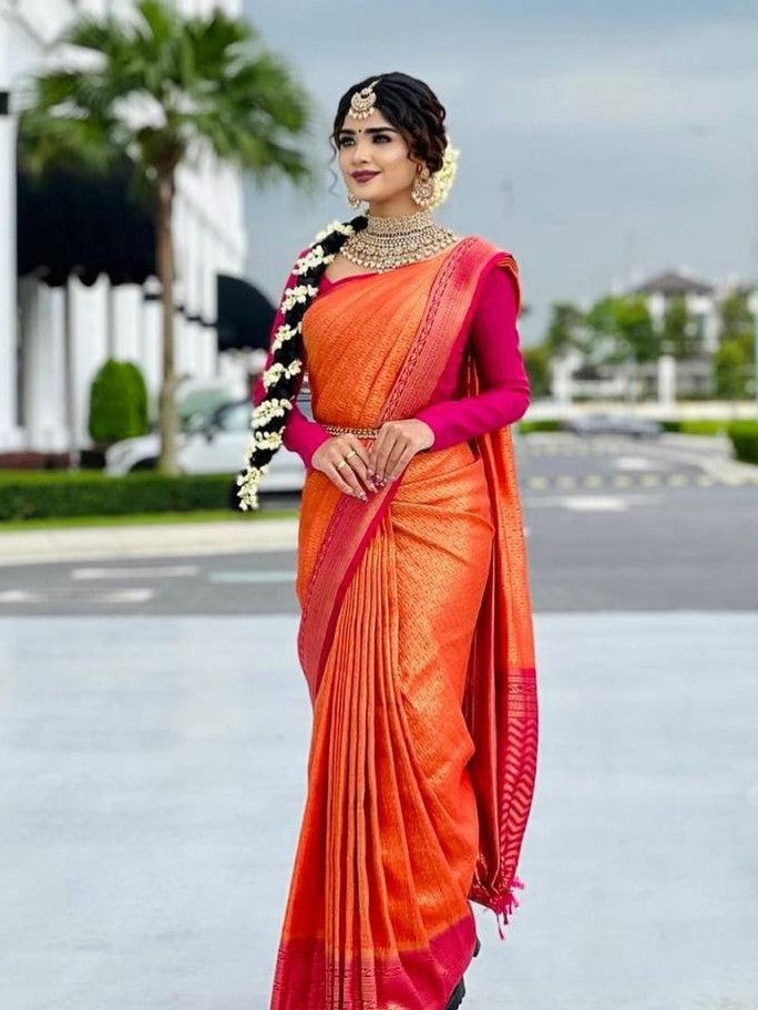 Semi Silk Kanjeevaram Elegant Design Saree