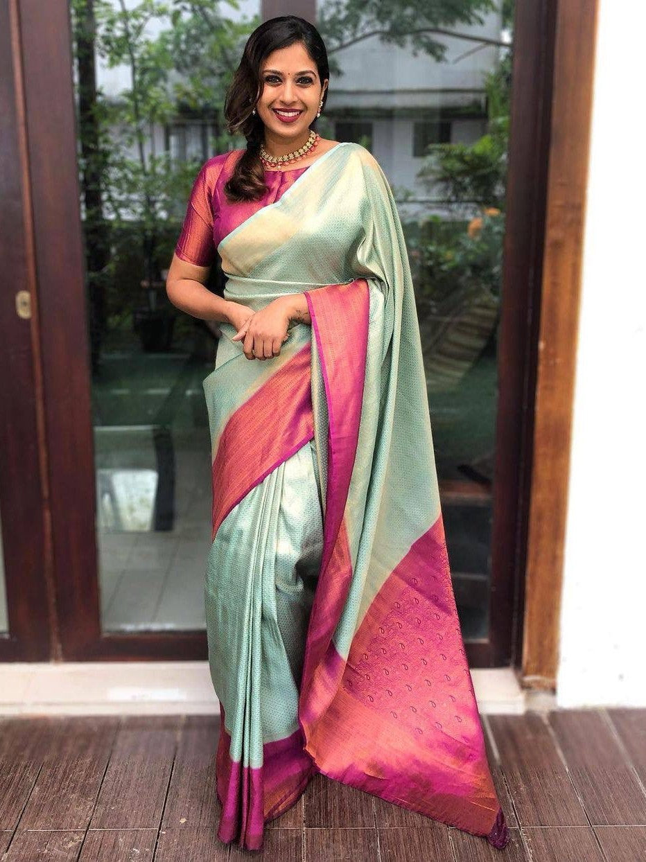 Semi Silk Kanjeevaram Elegant Design Saree