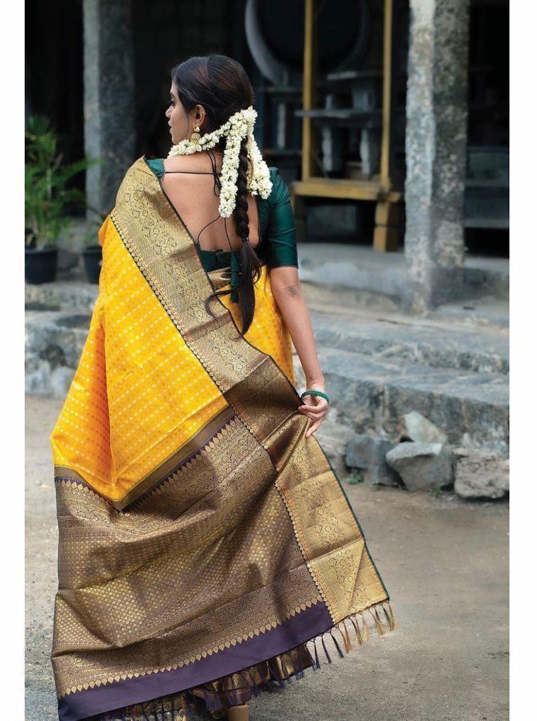 Semi Silk Kanjeevaram Elegant Design Saree