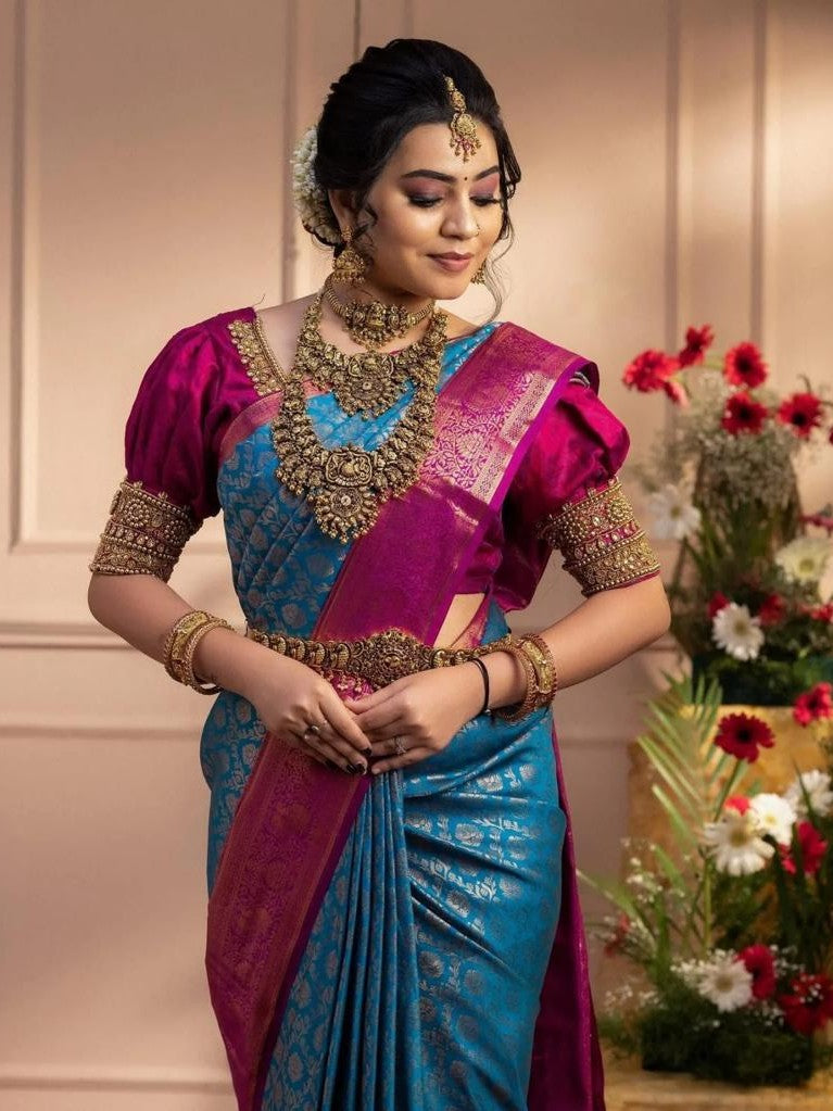 Semi Silk Kanjeevaram Elegant Design Saree