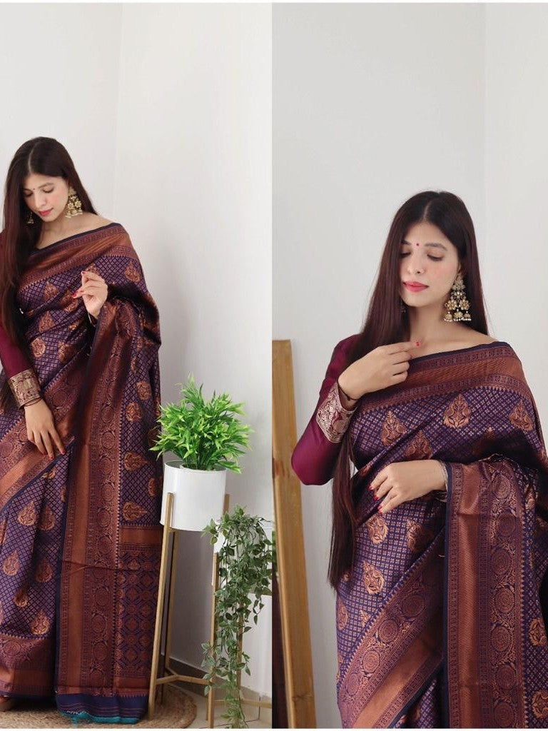 Semi Silk Kanjeevaram Elegant Design Saree