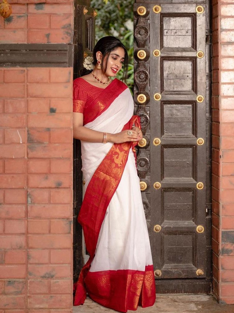 Semi Silk Kanjeevaram Elegant Design Saree