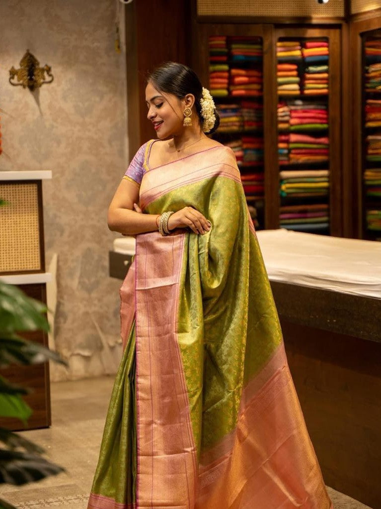 Semi Silk Kanjeevaram Elegant Design Saree