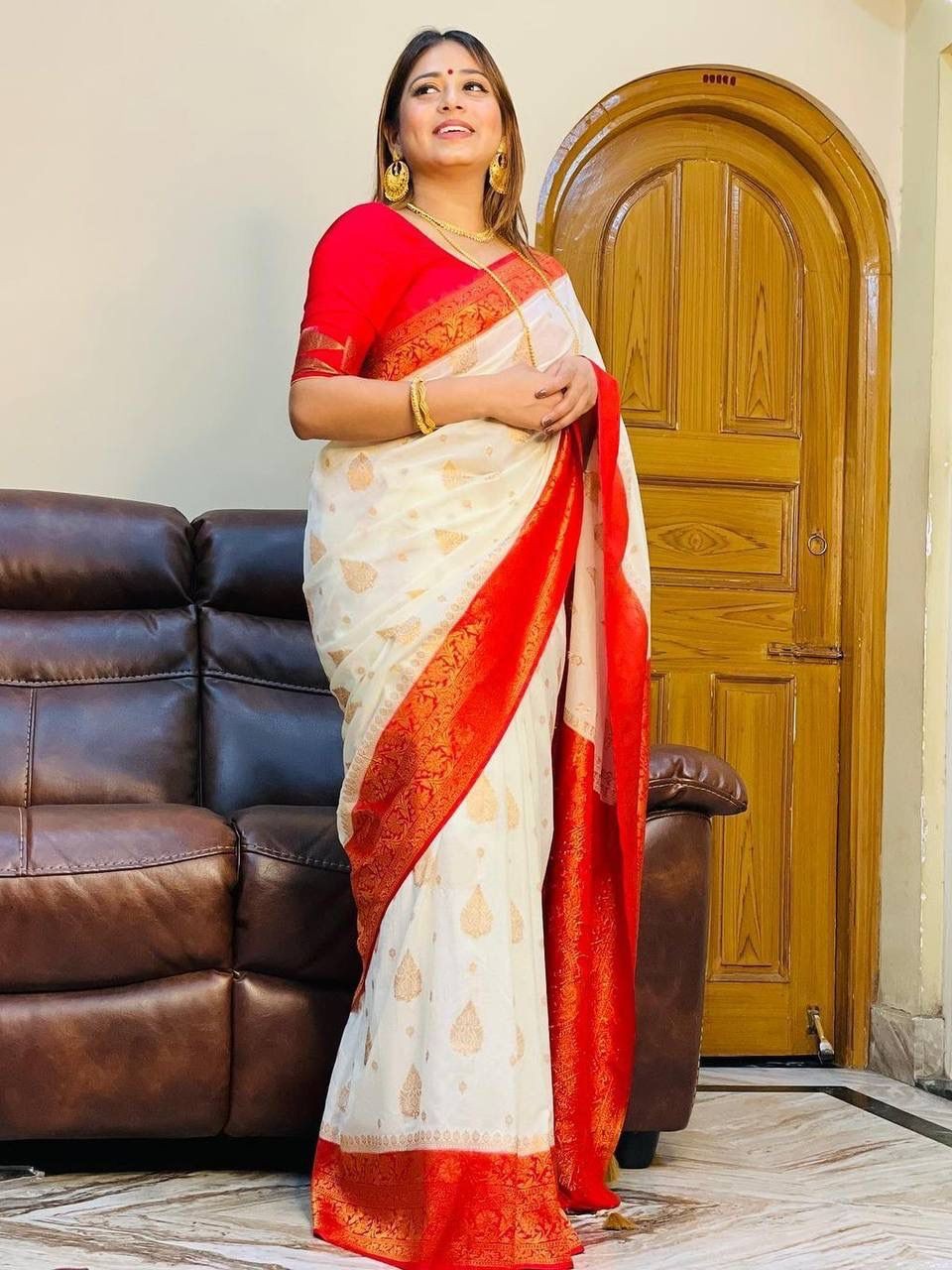 Semi Silk Kanjeevaram Elegant Design Saree