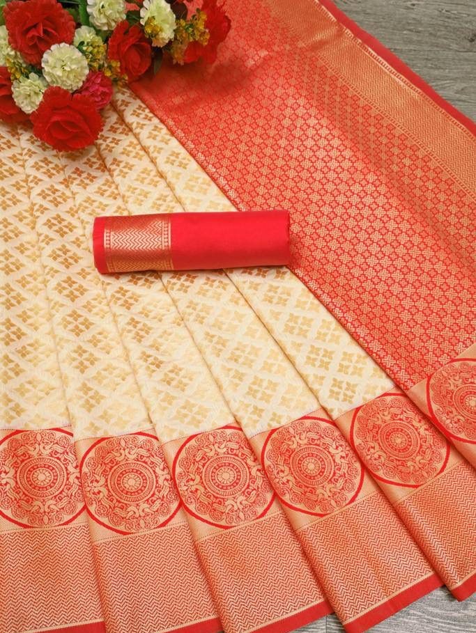 Semi Silk Kanjeevaram Elegant Design Saree