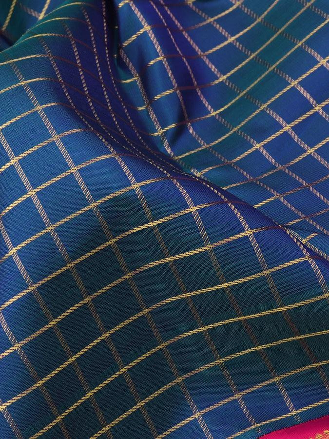 Semi Silk Kanjeevaram Saree in Checks