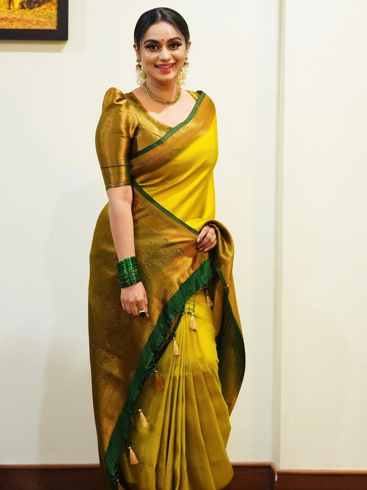 Semi Silk Kanjeevaram Elegant Design Saree