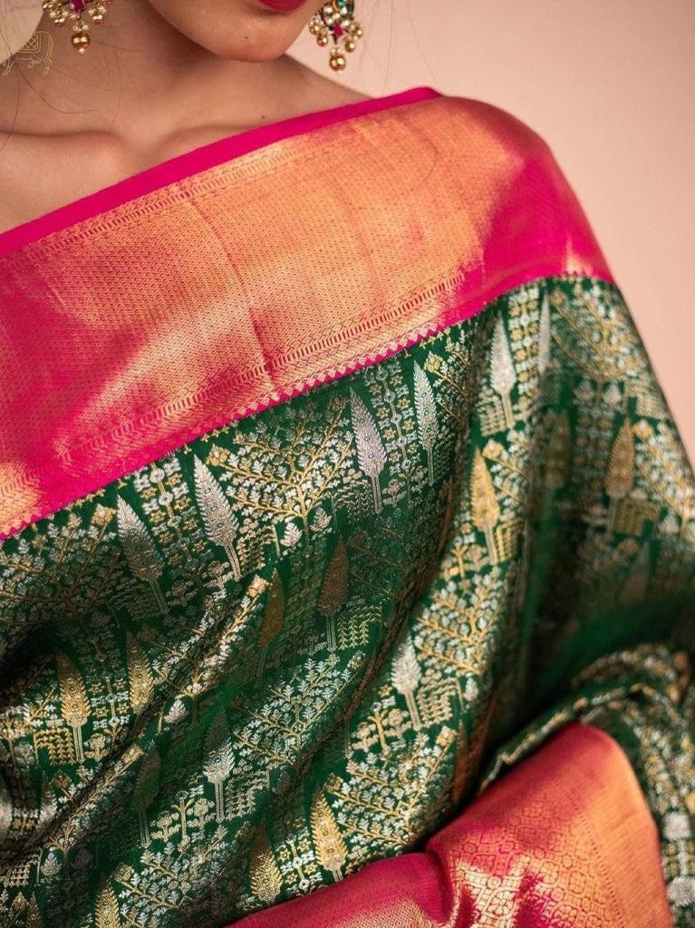 Semi Silk Kanjeevaram Elegant Design Saree