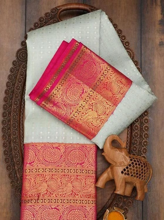 Semi Silk Kanjeevaram Elegant Design Saree
