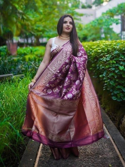 Semi Silk Kanjeevaram Elegant Design Saree