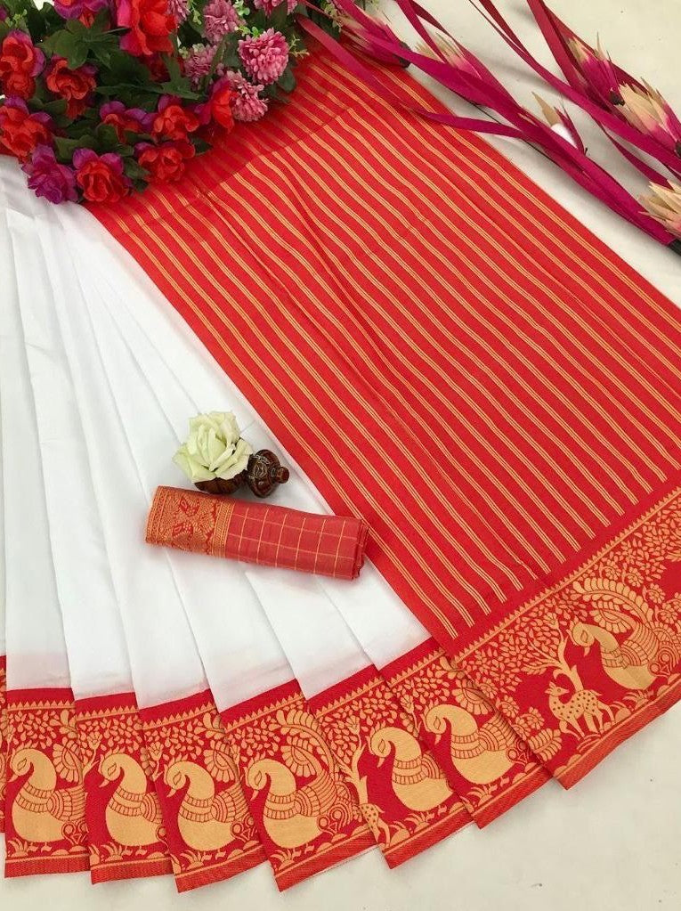 Semi Silk Kanjeevaram Elegant Design Saree