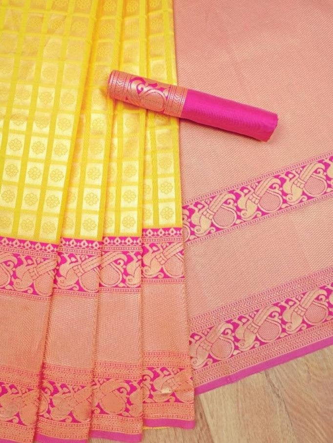Semi Silk Kanjeevaram Elegant Design Saree