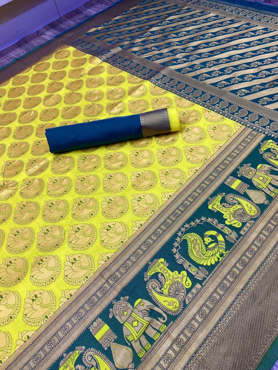 Semi Silk Kanjeevaram Elegant Design Saree