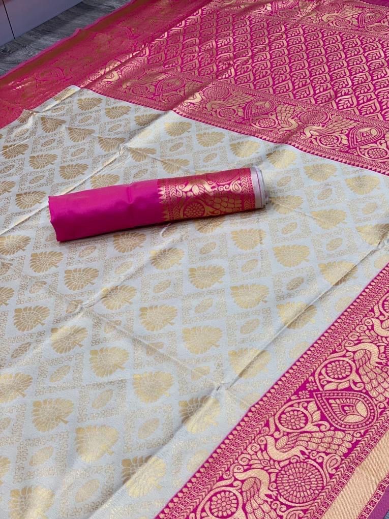 Semi Silk Kanjeevaram Elegant Design Saree