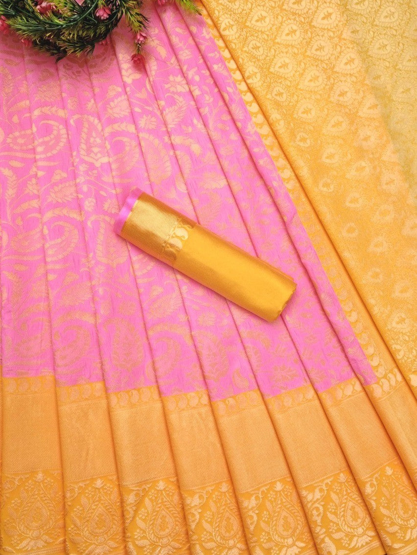 Semi Silk Kanjeevaram Elegant Design Saree