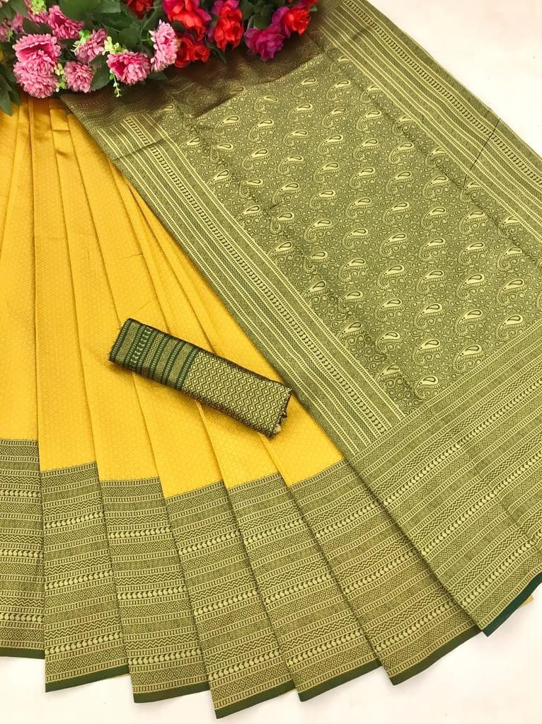 Semi Silk Kanjeevaram Elegant Design Saree